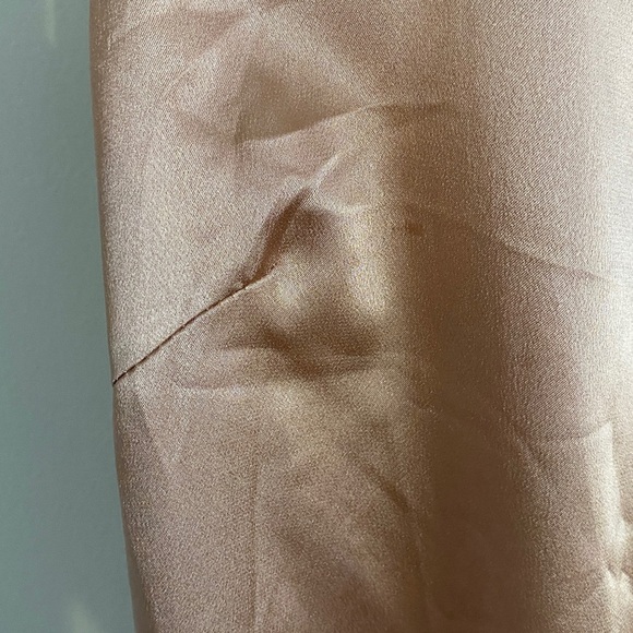 Maurie + Eve Lace Trimmed Slip Dress Midi Warm Tan Pink Size 2 - Picture 9 of 9